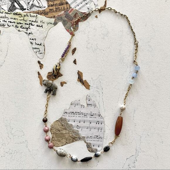 Boutique | Multi Beaded Necklace Elephant - Picture 1 of 6